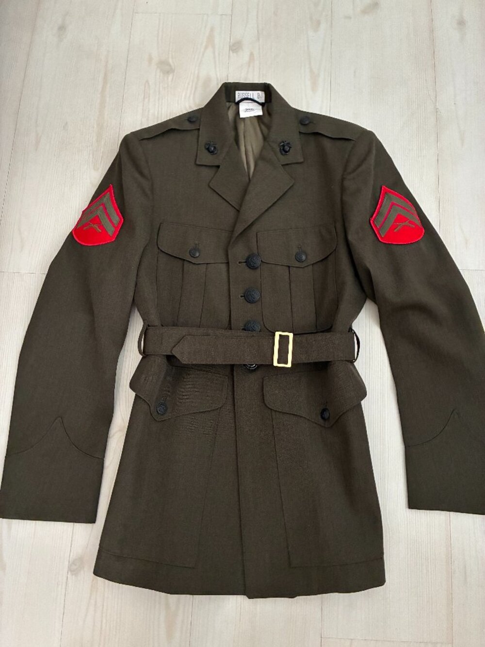 Authentic USMC Service Alpha Green Dress Uniform Jacket 39R Contract 2016